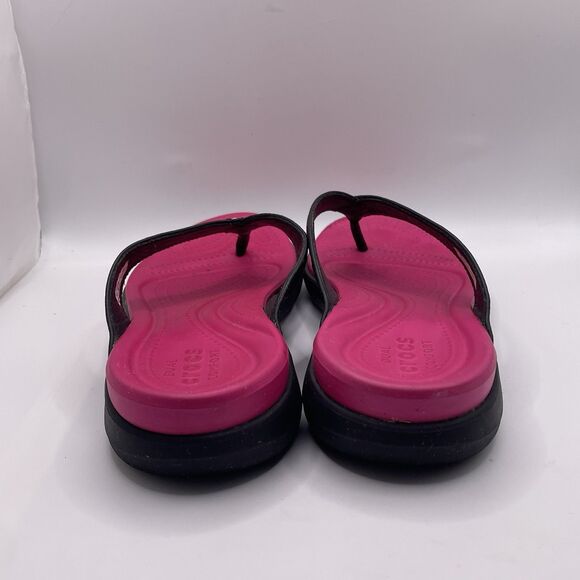 Crocs x Disney Sandals Women's Size 7 Limited Edition Open Toe Pink Black Thong - Picture 4 of 8